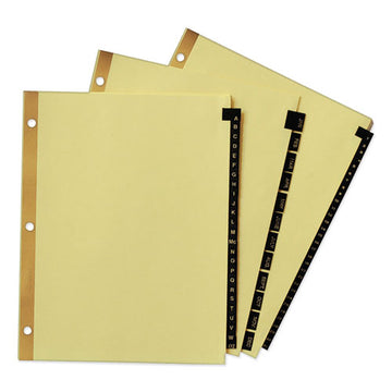 Avery® Preprinted Black Leather Tab Dividers W-gold Reinforced Edge, 25-tab, Ltr freeshipping - TVN Wholesale